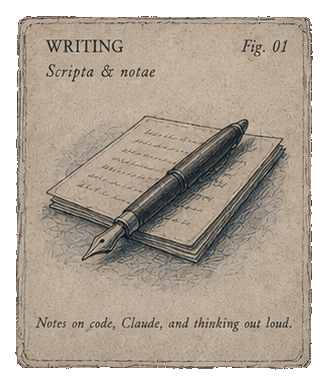 Writing — notes on code, Claude, and thinking out loud